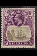 1924 8d Grey Black And Bright Violet, Variety "Broken Mainmast", SG 17a, Very Fine Mint. For More Images, Please Visit H - Ascensione