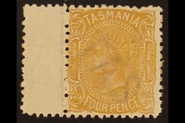 TASMANIA 1871-78 4d Buff Perf 12, SG 153, Very Fine Mint With Sheet Margin At Left. For More Images, Please Visit Http:/ - Autres & Non Classés