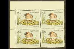 1978 20c Multicoloured "Little Grebe", Variety "yellow Omitted", SG 673a, Superb NHM Corner Block Of 4. For More Images, - Sonstige & Ohne Zuordnung