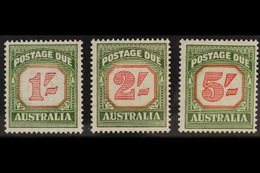 POSTAGE DUES 1953-59 Carmine And Deep Green Set, SG D129a/D131a, Never Hinged Mint (3 Stamps) For More Images, Please Vi - Other & Unclassified