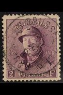 1919 2f Purple King Albert Tin Hat (COB 176, Michel 156, SG 248), Fine Cds Used, Good Centring, Fresh Colour. For More I - Autres & Non Classés