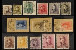 1919 King Albert Tin Hat Complete Set (COB 165/78, Michel 145/58, SG 237/50), Used, 2f & 10f With Small Thins, Fresh Col - Otros & Sin Clasificación