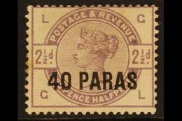 1885-88 40pa On 2½d Lilac, SG 1, Fine Mint, Cat £160. For More Images, Please Visit Http://www.sandafayre.com/itemdetail - Levante Britannico