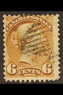 1870-93 6c Yellow-brown Small Queen With SEMI-MAJOR RE-ENTRY - COMPLETE LOWER FRAMELINE DOUBLED, Unitrade 39iii, Fine Us - Other & Unclassified