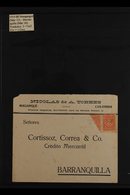 1919-24 BISECTS ON COVERS. A Delightful Pair Of Covers To Barranquilla, One 1919 (13 Mar) Bearing 2c Red X 1½ "numeral"  - Colombia