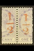 1882 ½(d) On Half 1d, SG Type 3 Surcharge In Red, SG 11, Very Fine Mint Horizontal PAIR. For More Images, Please Visit H - Dominique (...-1978)
