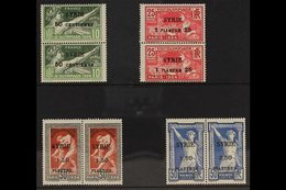 SYRIA 1924 Olympic Games Of France Opt'd Syria & Surcharged Set, Yv 122/25, SG 139/42, Superb, Never Hinged Mint Pairs.  - Sonstige & Ohne Zuordnung