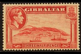 1938-51 1½d Carmine "The Rock - North Side" Pictorial, Perf 13½, Very Fine Mint For More Images, Please Visit Http://www - Gibraltar