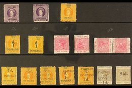 1861 - 1888 ALL DIFFERENT MINT ONLY SELECTION Presented On A Stock Card That Includes 1881 ½d On Pale & Deep Mauve (SG 2 - Grenade (...-1974)