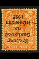 1922 THOM 2d Orange Die I, Overprint Inverted (Hib. T16a), With Neat Part Machine Cancel. For More Images, Please Visit  - Other & Unclassified