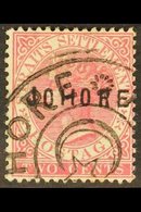 JOHORE 1884-86 2c Pale Rose "JOHORE" 16mm Long Overprint With "H" & "E" Wide And "J" Raised, SG 3, Fine Used With Star & - Other & Unclassified