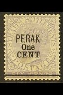 PERAK 1891 1c On 6c Lilac, SG 45, Very Fine Mint. For More Images, Please Visit Http://www.sandafayre.com/itemdetails.as - Sonstige & Ohne Zuordnung