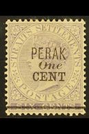 PERAK 1891 1c On 6c Lilac, SG 44, Very Fine Mint. For More Images, Please Visit Http://www.sandafayre.com/itemdetails.as - Andere & Zonder Classificatie