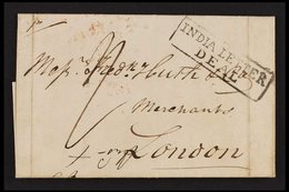 1833 (Nov) Entire Letter From Port Louis To Huth In London,  Without Despatch Markings, And Showing Fine Black "INDIA LE - Mauricio (...-1967)