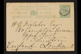 ROSE HILL 1893-96 Postal Cards With Clear Cancels, With 1893 6c To London, 1895 2c To Quatre Bornes With Arrival Cds Alo - Maurice (...-1967)