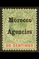 1903-05 20c Grey-green & Carmine Overprint With "CD" SIDEWAYS Variety, SG 19a, Very Fine Mint, Fresh. For More Images, P - Other & Unclassified