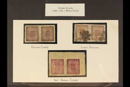 1917-30 2a Group Of Horizontal Tete-beche Pairs In Three Different Identified Shades: Brown-purple, Light Brown, And Dee - Nepal