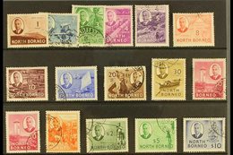 1950-52 Complete Definitive Set, SG 356/370, Fine Used. (15 Stamps) For More Images, Please Visit Http://www.sandafayre. - Borneo Septentrional (...-1963)