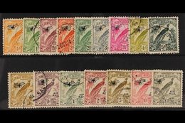 1932 Air Mail Overprint Set Complete, SG 190/203, Very Fine Used. (16 Stamps) For More Images, Please Visit Http://www.s - Papoea-Nieuw-Guinea