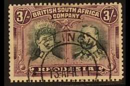 1910-13 3s Green & Violet Double Heads With GASH IN EAR Variety (position R. 1/2), SG 158 Var, Fine Used With Clear Upri - Other & Unclassified