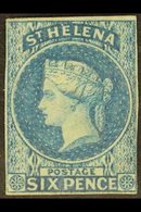 1856 Imperf 6d Blue, SG 1, Four Margins (close But Clear At Lower Right), Fine Mint With Original Gum. For More Images,  - Sainte-Hélène