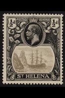 1922-37 ½d Grey-black And Black With "CLEFT ROCK" Variety, SG 97c, Very Fine Mint. For More Images, Please Visit Http:// - Sainte-Hélène