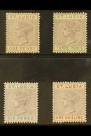 1886-87 Die 1, Watermark Crown CA, Perf 14, Complete Set, SG 39/42, Fine Mint. (4 Stamps) For More Images, Please Visit  - St.Lucia (...-1978)