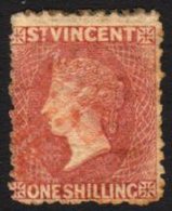 1875 1s Claret, SG 21, Good Used, Lightly Cancelled In Red. For More Images, Please Visit Http://www.sandafayre.com/item - St.Vincent (...-1979)