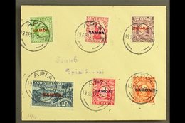 1915 KEVII New Zealand Overprints, Complete Set On Small Plain Cover, SG 115/21, Each With Strike Of "APIA" 19.4.15 Pmk. - Samoa (Staat)