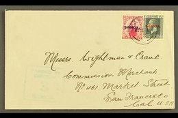 1919 Plain Cover To USA, Sent 2½d Rate, Franked 1d & KGV 1½d Slate, SG 116, 135, Apia 12.05.19 Postmark, Censor "3" Cach - Samoa