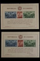 1938 Lincoln Both Mini-sheets And 1945 Palace Both Perf & Imperf Mini-sheets (Sassone Blocks 2/3 & 6/7, SG MS232a/b & MS - Andere & Zonder Classificatie