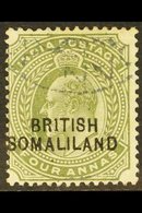 1903 4a Olive "BR1TISH", SG 29a, Fine Used. For More Images, Please Visit Http://www.sandafayre.com/itemdetails.aspx?s=6 - Somaliland (Protettorato ...-1959)