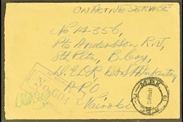 1941 Stampless Envelope Endorsed "On Active Service" And Posted To Kenya, Kismayu  "A.P.O. - U - M.P.K. 19" Postmark App - Somaliland (Herrschaft ...-1959)