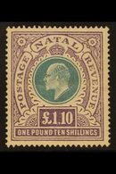 NATAL 1902 £1.10 Green And Violet, SG 143, Mint With Very Light Horizontal Crease. Attractive, Cat £600 For More Images, - Sin Clasificación