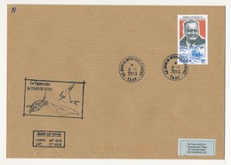 TAAF - Enveloppe Affr. 0,65E Charles Petitjean - Ile Juan De Nova - Iles Eparses 8-1-2013 + Cachet Vaguemestre - Storia Postale