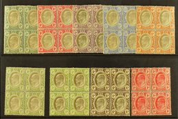 TRANSVAAL 1902-09 BLOCKS OF FOUR And Mint Group With Wmk Crown CA ½d, 1d, 2d, 2½d, 6d, And 1s, SG 244/247, 250/251, Wmk  - Ohne Zuordnung