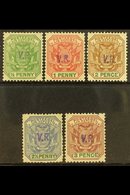 TRANSVAAL RUSTENBURG British Occupation 1900 Complete Set Of Values To 3d With Violet "V.R." Handstamps, SG 1/5, Mint, T - Ohne Zuordnung