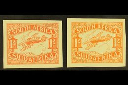 1929 1s Airmail COLOUR TRIALS - Singles In Orange And Orange-vermilion, Printed On The Back Of Obsolete Government Land  - Unclassified