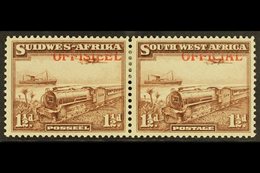 OFFICIALS 1945-50 1½d Ovpt Shifted Top Right SG O20 (SACC 20b), Very Fine Mint Pair. For More Images, Please Visit Http: - Zuidwest-Afrika (1923-1990)