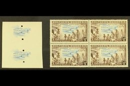 1953 ½d Cecil Rhodes, As SG 71,  Imperf Vertical Punched Imperf Plate Proof Of The Central Design In Issued Colour. For  - Zuid-Rhodesië (...-1964)