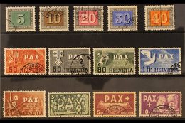 1945 PAX - Peace Complete Set (Michel 447/59, SG 447/59), Very Fine Cds Used, Fresh. (13 Stamps) For More Images, Please - Other & Unclassified