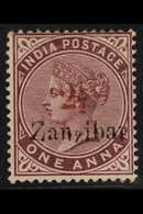 1895-8 "2½" In Red On 1a Plum, SG 32, Very Fine Mint. For More Images, Please Visit Http://www.sandafayre.com/itemdetail - Zanzibar (...-1963)