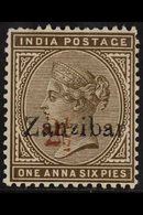 1895-8 "2½" On 1a 6p Sepia, SG 35, Mint. For More Images, Please Visit Http://www.sandafayre.com/itemdetails.aspx?s=6528 - Zanzibar (...-1963)