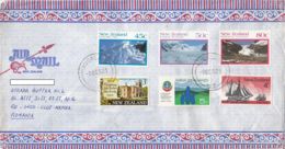 GLACIERS, COURT HOUSE, FARMER WOMEN, SHIPS, STAMPS ON COVER, 1992, NEW ZEELAND - Lettres & Documents