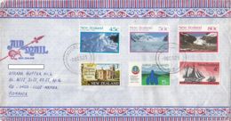 GLACIERS, COURT HOUSE, FARMER WOMEN, SHIPS, STAMPS ON COVER, 1992, NEW ZEELAND - Brieven En Documenten