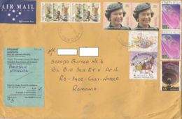 FAIR, QUEEN, FLOWERS, BIONIC EAR, COMET, CUSTOM DUTY-DOUANE, STAMPS ON COVER, 1992, AUSTRALIA - Cartas & Documentos