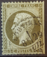 FRANCE - Canceled - YT 19 - 1c - Cachet à Date Type 15 - 1862 Napoleon III