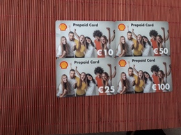 Shell Set 4 Prepaidcards Used Rare - Otros & Sin Clasificación