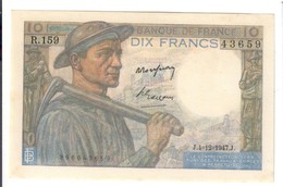 Francia France 10 Francs 1941-1949 ''Mineur'' 1947-12-04 Forellini Sup Lotto 2699 - 10 F 1941-1949 ''Mineur''