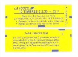 CARNET 2614-C 3 Marianne De Briat  "LA RESERVATION GRATUITE DES TIMBRES" Fermé. Produit RARE - Modernes : 1959-...